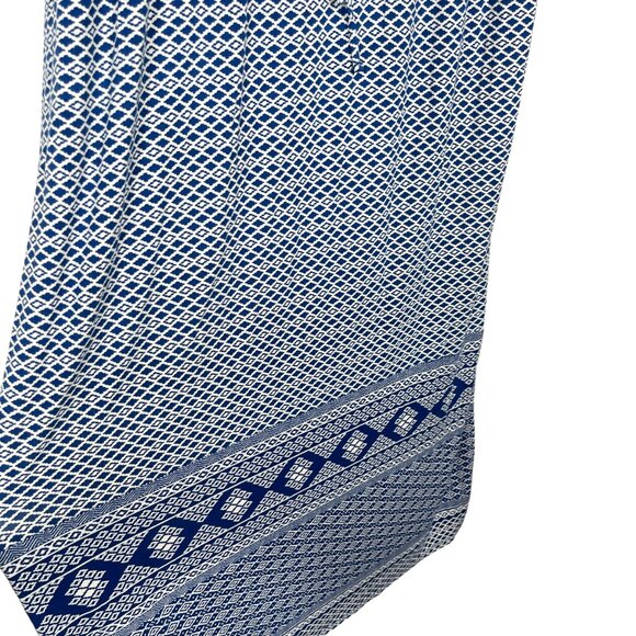 Old Navy Tube Maxi Dress XXL Blue White Print Strapless Elastic Waist Tie - Picture 6 of 8